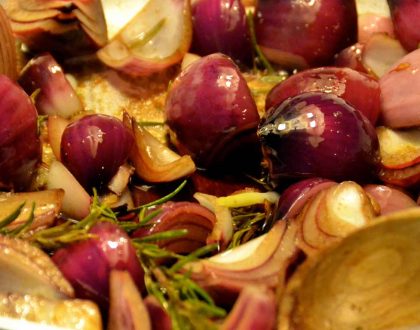 Braised onions with balsamic and rosemary