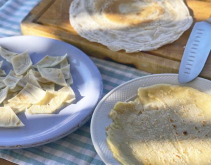 Handmade testaroli pasta with fresh basil pesto Class