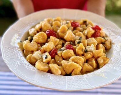 dish of gnocchi made from butternut squash