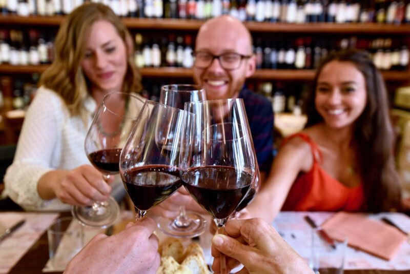 Tasting Sassicaia wine Tasting Sassicaia wine in local restaurant in Bolgheri Tuscany