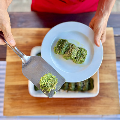 Baked Spinach Semolina Gnocchi
