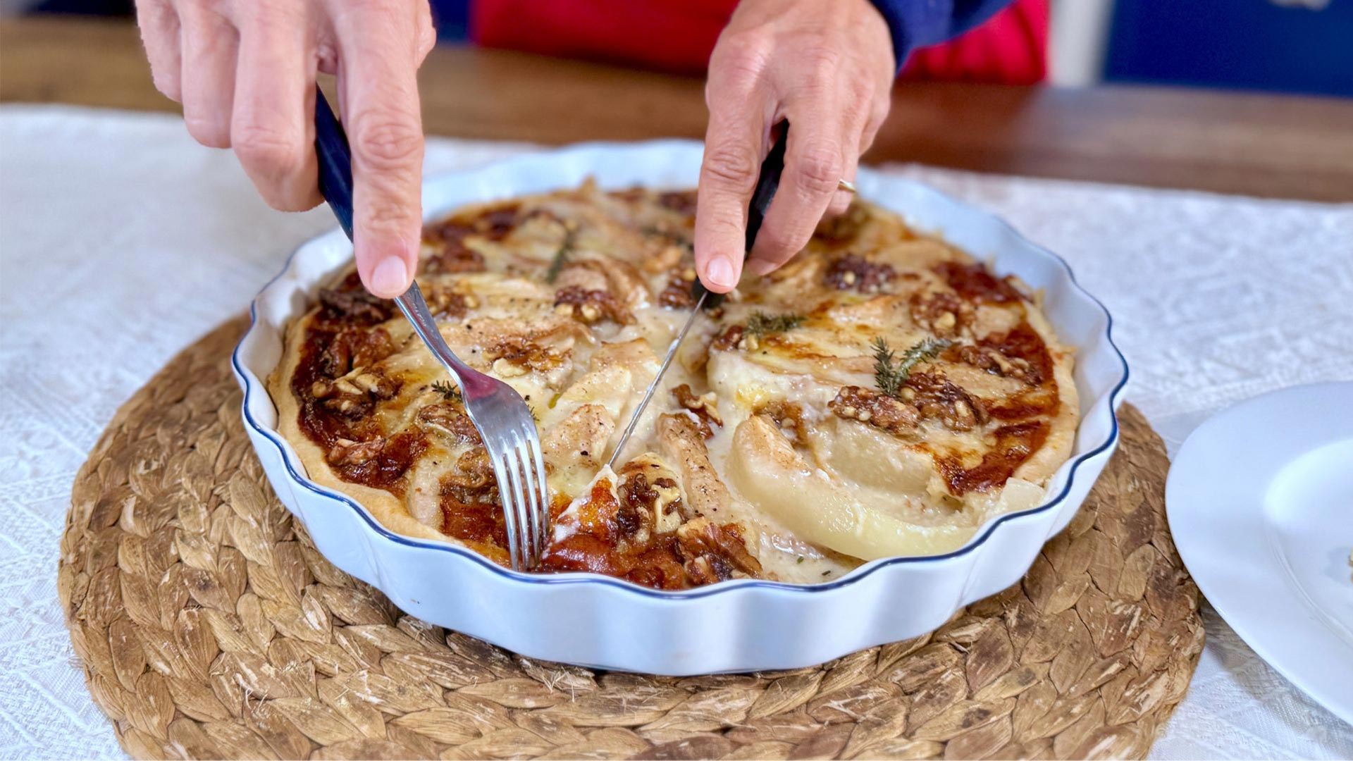 Gorgonzola and Pear Quiche